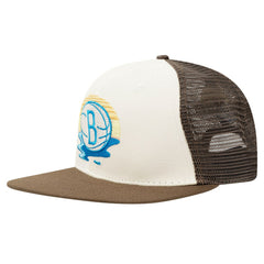 Brooklyn Nets Pro Standard Glint Sunset Snapback Hat Cream/Brown