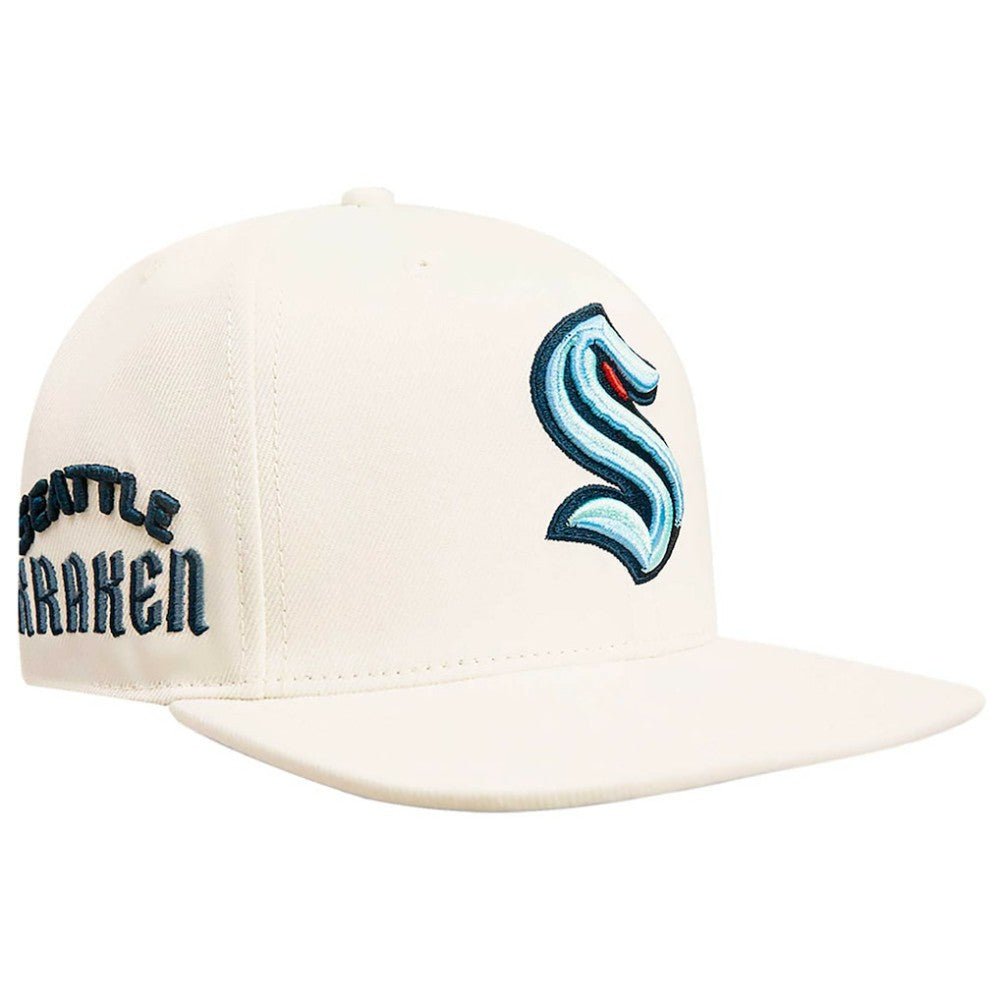NHL Seattle Kraken Pro Standard Retro Classic Logo Snapback Hat - Cream