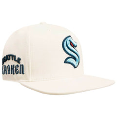 NHL Seattle Kraken Pro Standard Retro Classic Logo Snapback Hat - Cream