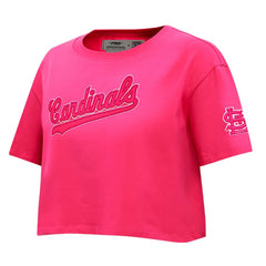 St. Louis Cardinals Pro Standard Women's Triple Pink Boxy Cropped T-Shirt - Pink T-shirts