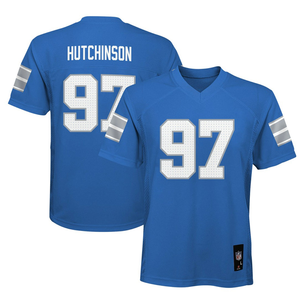 NFL Aidan Hutchinson Detroit Lions Youth Replica Player Jersey - Blue outlet