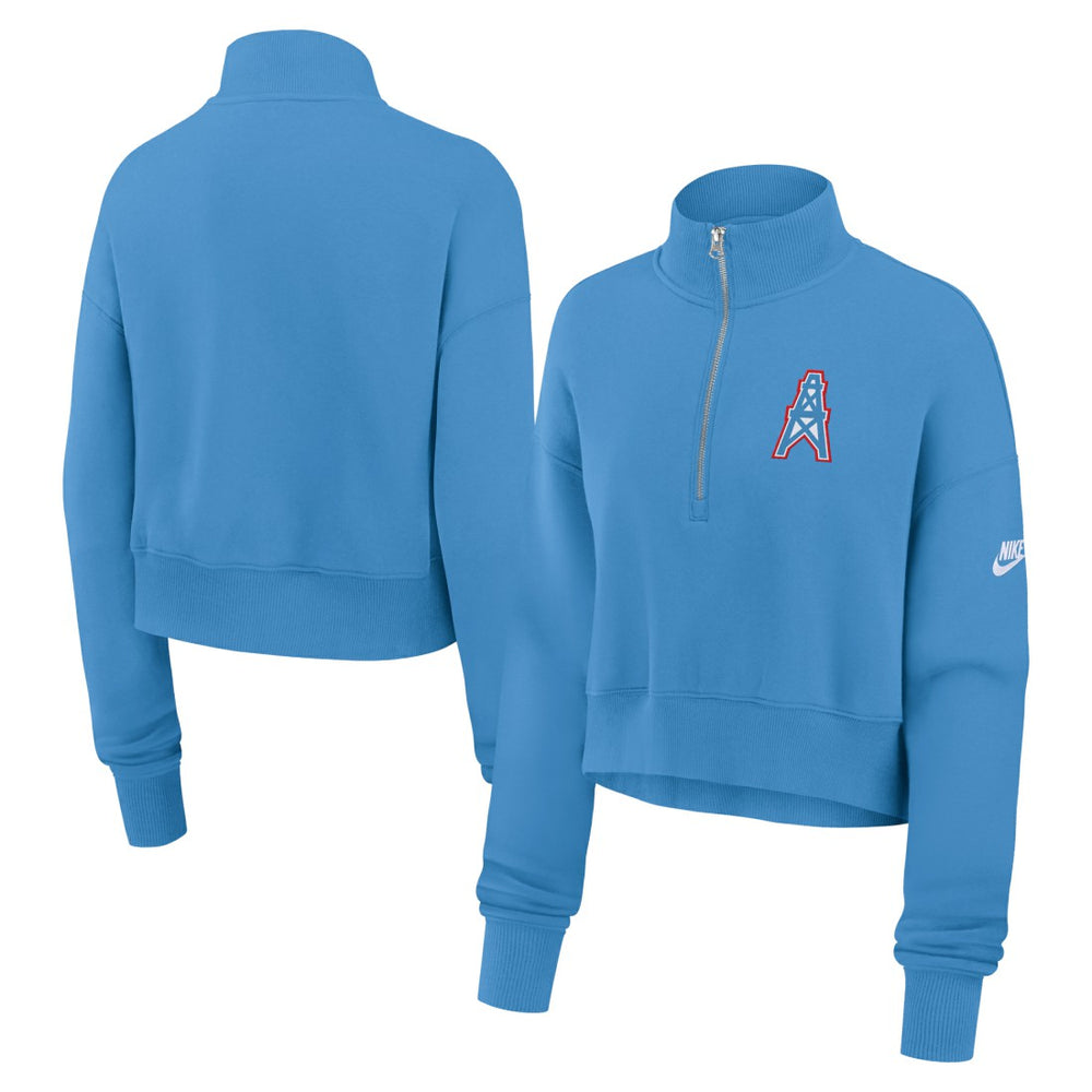 Tennessee Titans Women's Rewind Phoenix Half-Zip Sweatshirt Light Blue