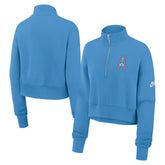 Tennessee Titans Women's Rewind Phoenix Half-Zip Sweatshirt Light Blue