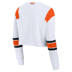 San Francisco Giants Fanatics Women's Stretch Cropped Fashion Long Sleeve T-Shirt - White T-shirts