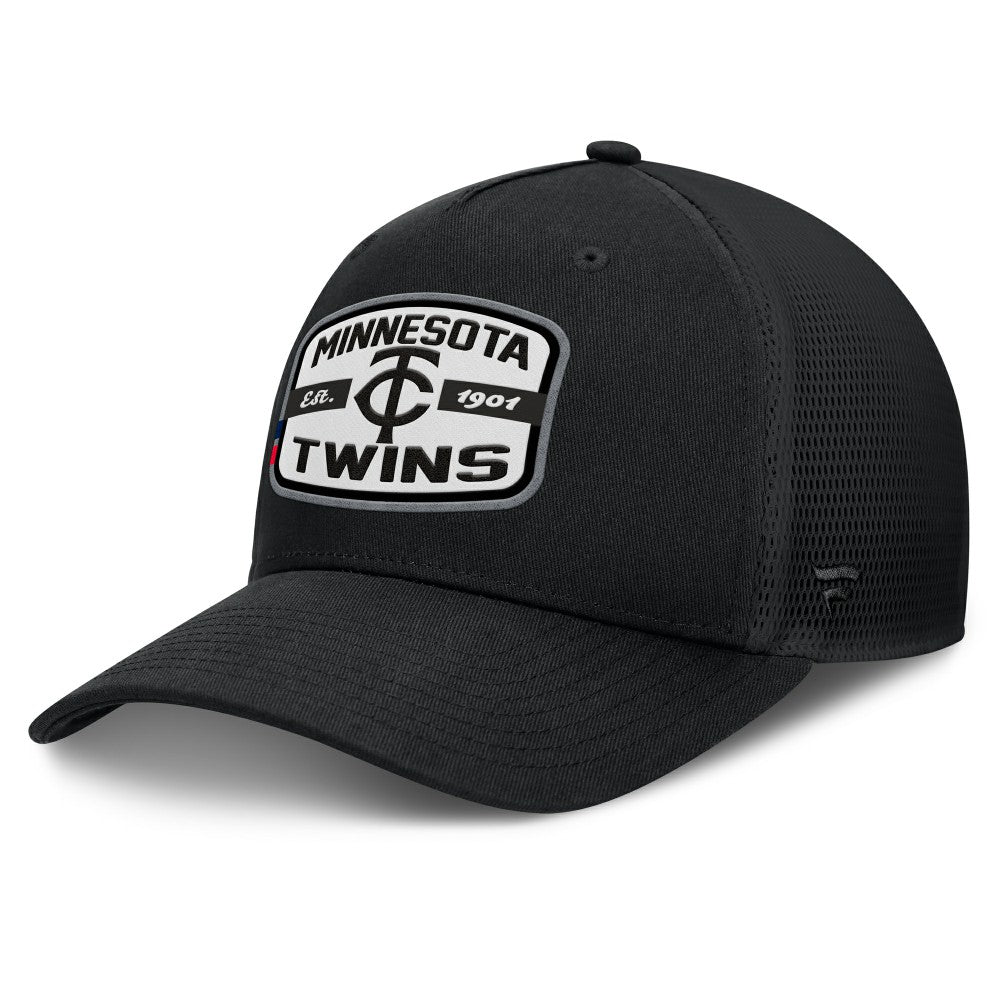 Minnesota Twins Fanatics Team Patch A-Frame Trucker Snapback Hat - Black Hats