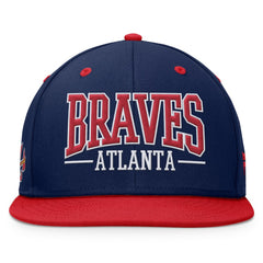 Atlanta Braves Fanatics Fundamental Bold Snapback Hat - Navy/Red Hats
