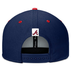 Atlanta Braves Fanatics Fundamental Bold Snapback Hat - Navy/Red Hats