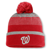 Washington Nationals Fanatics Fundamental Gradient Cuffed Knit Hat with Pom - Red Hats