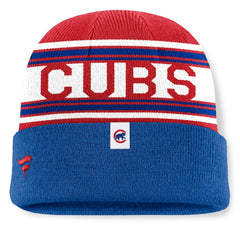Chicago Cubs Fanatics Fundamental Team Stripe Cuffed Knit Hat - Royal Hats