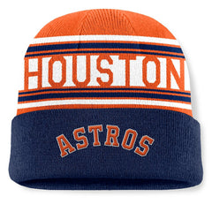 Houston Astros Fanatics Fundamental Team Stripe Cuffed Knit Hat - Navy Hats