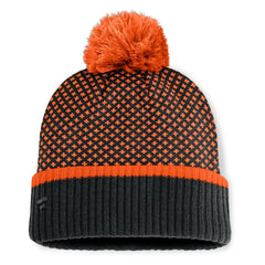 San Francisco Giants Fanatics Women's Fundamental Jacquard Cuffed Knit Hat with Pom - Black Hats