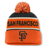 San Francisco Giants Fanatics Heritage Cuffed Knit Hat with Pom - Black/Orange Hats
