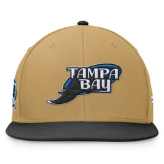 Tampa Bay Rays Fanatics Heritage Two-Tone Fitted Hat - Khaki/Black Hats
