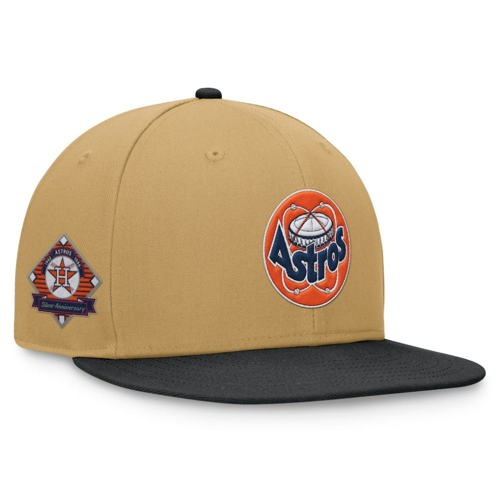 Houston Astros Fanatics Heritage Two-Tone Fitted Hat - Khaki/Black Hats