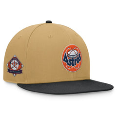 Houston Astros Fanatics Heritage Two-Tone Fitted Hat - Khaki/Black Hats