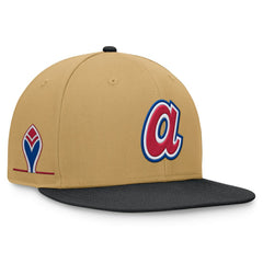 Atlanta Braves Fanatics Heritage Two-Tone Fitted Hat - Khaki/Black Hats