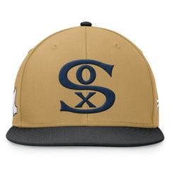 Chicago White Sox Fanatics Heritage Two-Tone Fitted Hat - Khaki/Black Hats