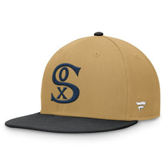 Chicago White Sox Fanatics Heritage Two-Tone Fitted Hat - Khaki/Black Hats