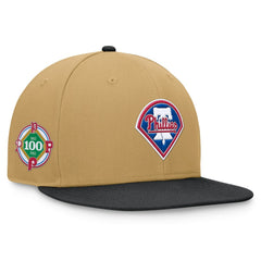 Philadelphia Phillies Fanatics Heritage Two-Tone Fitted Hat - Khaki/Black Hats