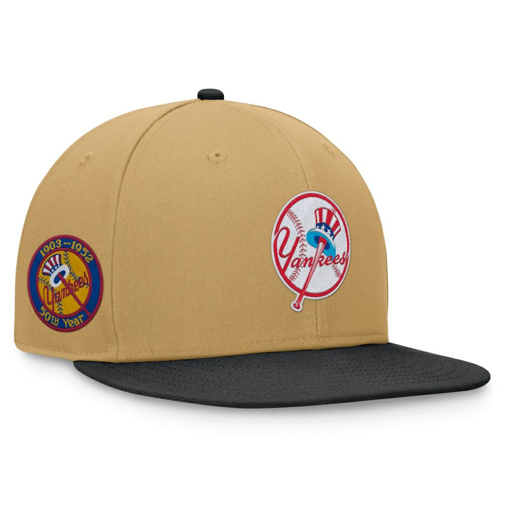 New York Yankees Fanatics Heritage Two-Tone Fitted Hat - Khaki/Black Hats
