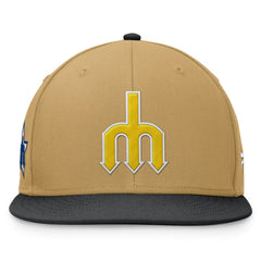 Seattle Mariners Fanatics Heritage Two-Tone Fitted Hat - Khaki/Black Hats