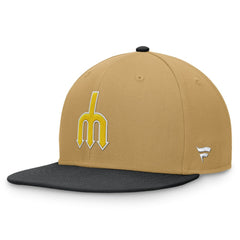 Seattle Mariners Fanatics Heritage Two-Tone Fitted Hat - Khaki/Black Hats