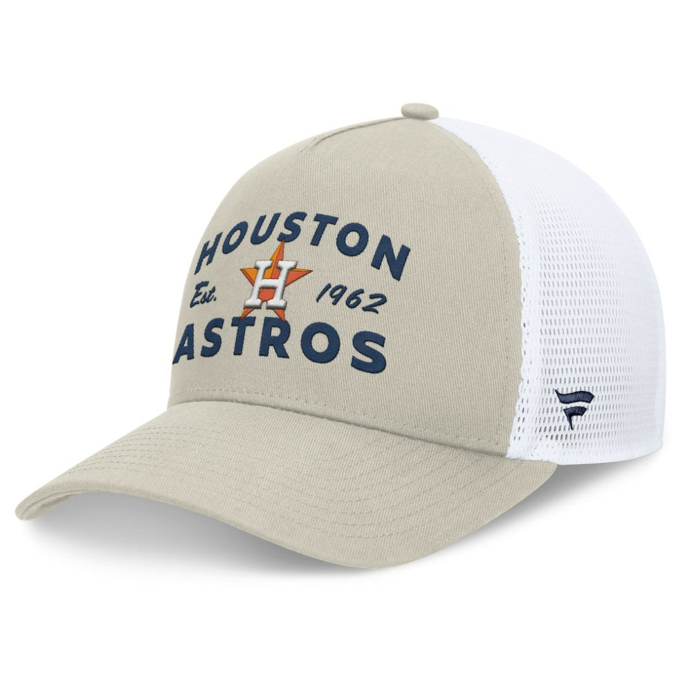 Houston Astros Fanatics A-Frame Trucker Adjustable Hat - Stone Hats