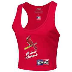 St. Louis Cardinals Pro Standard Women's Fast Lane Fitted Tri-Blend Cropped Tank Top - Red Tanks