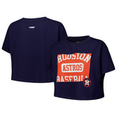 Houston Astros Pro Standard Women's Made To Play Boxy Cropped T-Shirt - Navy T-shirts