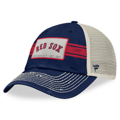Boston Red Sox Fanatics Heritage Stripe Trucker Adjustable Hat - Navy/Natural Hats