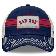 Boston Red Sox Fanatics Heritage Stripe Trucker Adjustable Hat - Navy/Natural Hats
