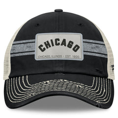 Chicago White Sox Fanatics Heritage Stripe Trucker Adjustable Hat - Black/Natural Hats