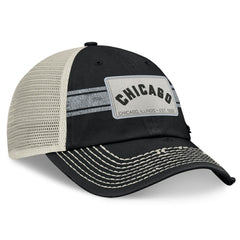 Chicago White Sox Fanatics Heritage Stripe Trucker Adjustable Hat - Black/Natural Hats