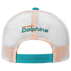 Miami Dolphins Youth Core Lockup Trucker Adjustable Hat Aqua