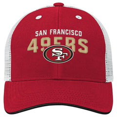 San Francisco 49ers Youth Core Lockup Trucker Adjustable Hat Scarlet