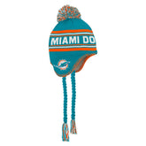 Miami Dolphins Preschool Jacquard Tassel Knit Hat with Pom Aqua