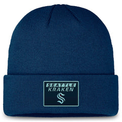 NHL Seattle Kraken Fanatics Authentic Pro Cuffed Knit Hat - Deep Sea Blue
