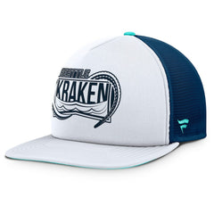 NHL Seattle Kraken Fanatics Authentic Pro Hometown Rink Foam Trucker Snapback Hat - White/Deep Sea Blue
