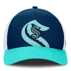 NHL Seattle Kraken Fanatics Authentic Pro A-Frame Rink Adjustable Hat - Deep Sea Blue/Light Blue