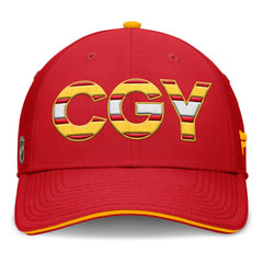 NHL Calgary Flames Fanatics Authentic Pro Rink Team Code Flex Hat - Red/Gold