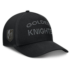 NHL Vegas Golden Knights Fanatics Authentic Pro Road Stack Text A-Frame Adjustable Hat - Black