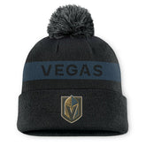 NHL Vegas Golden Knights Fanatics Women's Authentic Pro Rink Cuffed Knit Hat with Pom - Black/