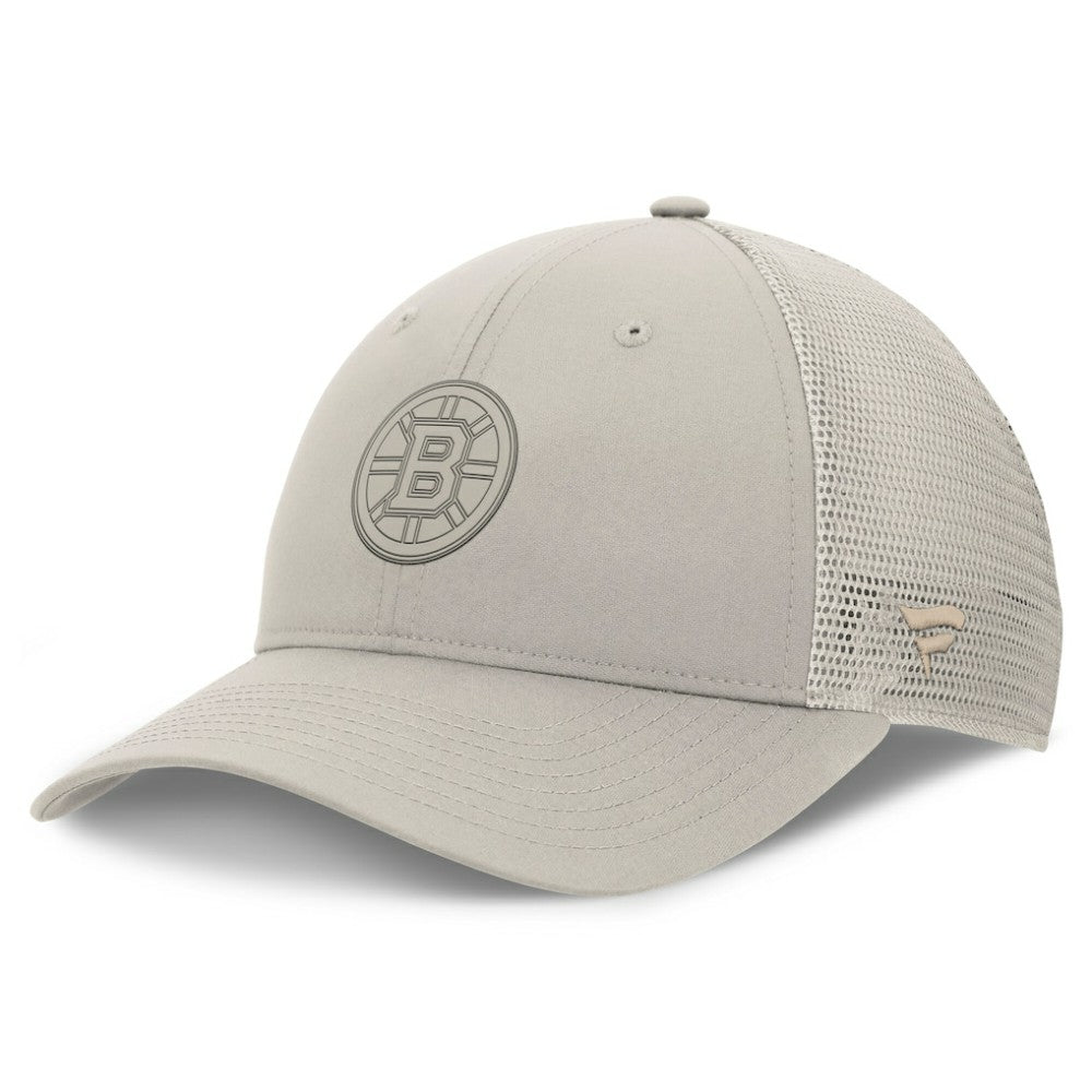 NHL Boston Bruins Fanatics Women's Authentic Pro Road Trucker Adjustable Hat - Tan