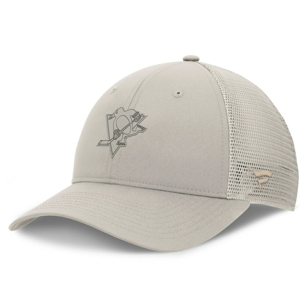 NHL Pittsburgh Penguins Fanatics Women's Authentic Pro Road Trucker Adjustable Hat - Tan