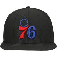 Philadelphia 76ers Blackout Shadow Logo 59FIFTY Fitted Hat Black