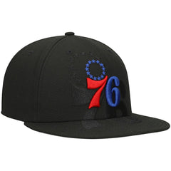 Philadelphia 76ers Blackout Shadow Logo 59FIFTY Fitted Hat Black