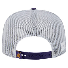 Phoenix Suns Puff Print Team Code A-Frame 9FIFTY Trucker Snapback Hat Purple