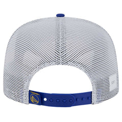 Golden State Warriors Puff Print Team Code A-Frame 9FIFTY Trucker Snapback Hat Royal