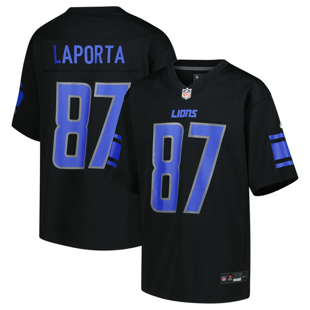 NFL Sam LaPorta Detroit Lions Youth Game Jersey - Black