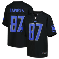 NFL Sam LaPorta Detroit Lions Youth Game Jersey - Black